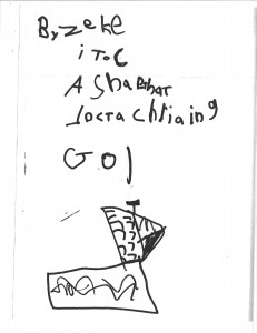 Zeke made a boat in woodworking. Here's his picture!